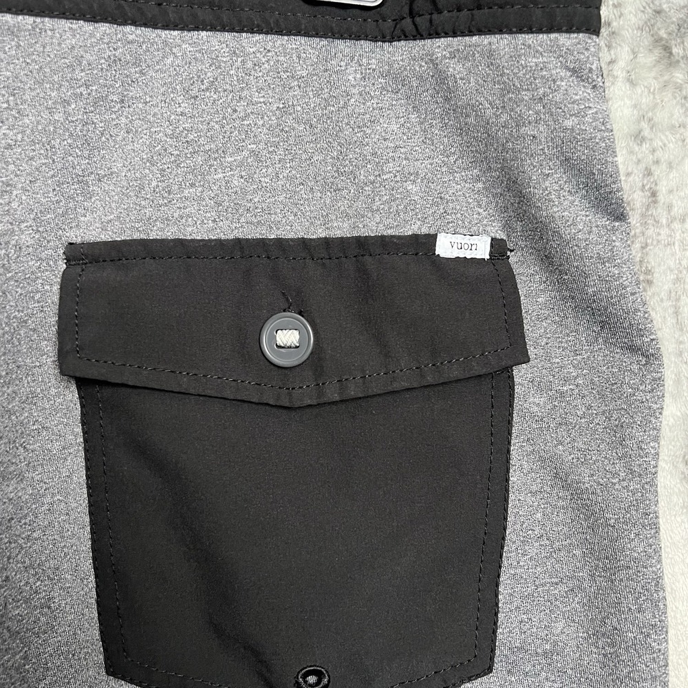 Vuori "V" Cycled Board Shorts 33 Gray Trainer Performance Hybrid Stretch Unlined - Picture 7 of 8